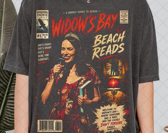 Comfort Colors Widow's Bay Beach Reads Shirt, Horror TV Series Tee, Comic Cover Graphic Tee, Gothic Book Lover Shirt, Dark Humor Fan Gift