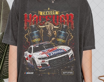 Comfort Colors Carson Hocevar NASCAR Vintage Racing Shirt, Retro Race Car Tee, Distressed Motorsport T-Shirt, Racing Fan Gift Unisex Tee