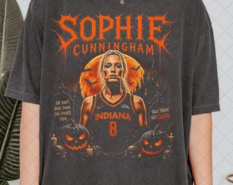 Comfort Colors Sophie Cunningham Halloween Shirt, Spooky Basketball Graphic Tee, Indiana Basketball Fan Shirt, Halloween Gift T Shirt