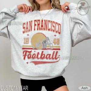San Francisco Football Sweatshirt crewneck shirt | Trendy San Francisco Football Fan Tee | Retro Football sweater | American Football Shirt