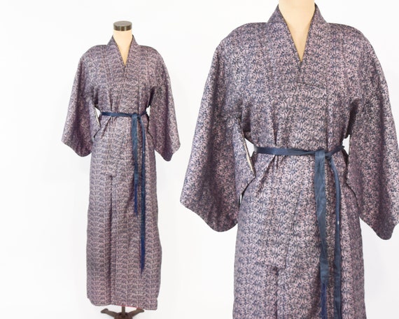 Long Kimono 40s Floral Kimono | Silk Wool Kimono R