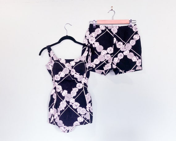1960s Swimsuit Shorts Set | 60s His Hers Swimwear