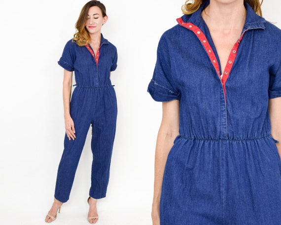 80s denim jumpsuit
