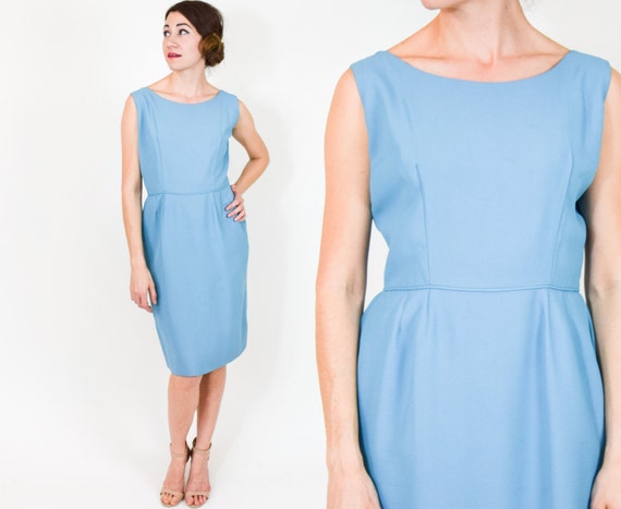 sky blue sheath dress