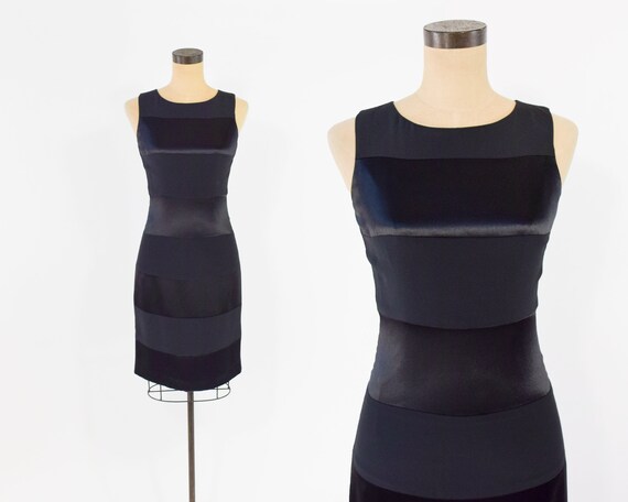 black silk sheath dress