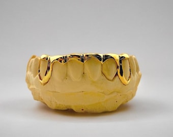 Custom 925 Sterling Silver Grillz: London Bridge, Open Face Fangs, Free Mold Kit