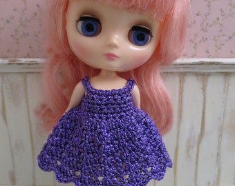 Soft Metallic Middie Blythe Crochet Dress