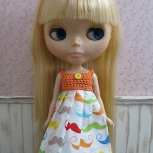Handmade Crochet Doll Dress: Fits Blythe & Licca Dolls