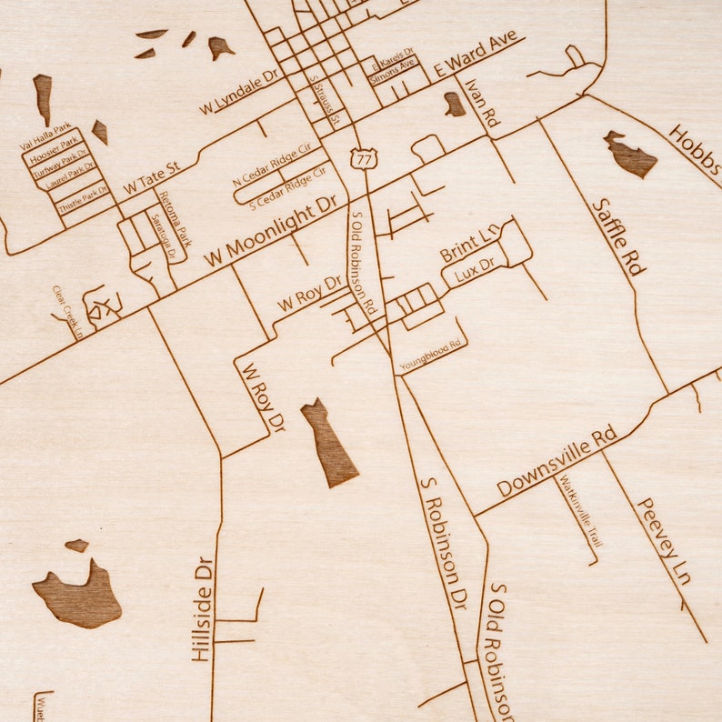 Robinson Texas Map Art Customizable 12x12 Etsy