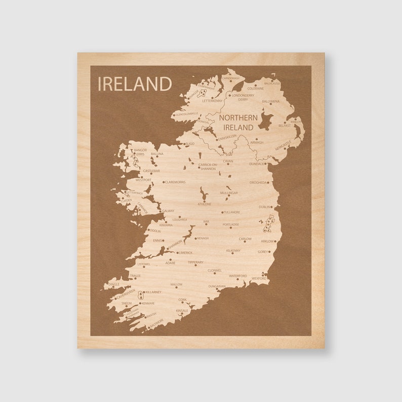 Ireland Wall Decor, Ireland Wood Art, Map of Ireland, Ireland Wedding Gift, Personalized Wedding Gift For Couple, image 1