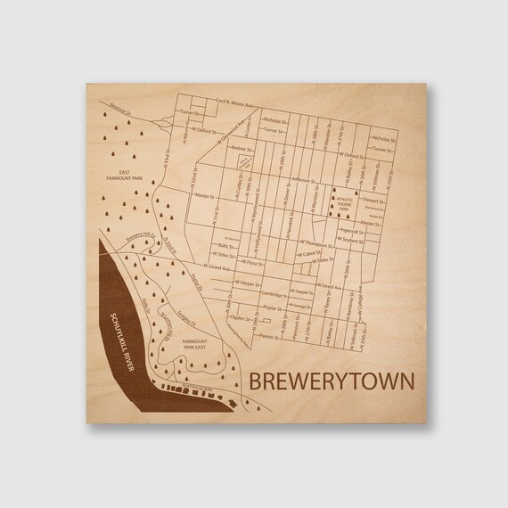 Map Of Brewerytown Philadelphia Brewerytown Map Philadelphia Pennsylvania Neighborhood Map | Etsy
