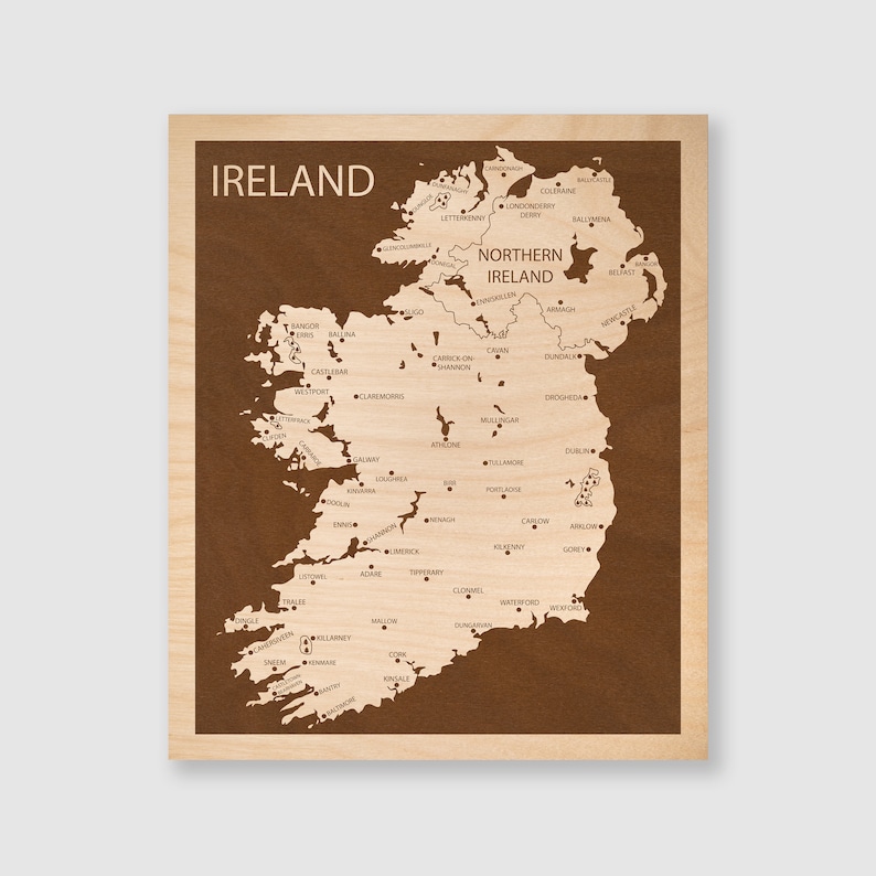 Ireland Wall Decor Ireland Wood Art Map of Ireland Ireland Etsy