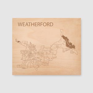 Weatherford Map - City Art - Ready to Hang - 10x12