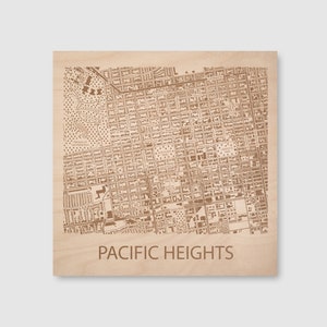 Pacific Heights San Francisco Wall Art, Neighborhood Map of Pacific Heights, San Francisco Gifts, Personalized Map of Placed Lived, CA Art image 1