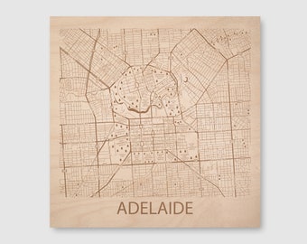 Adelaide Australia Map Wall Art, City Wall Decor, Australia Home Decor, International Map, Framed Gift for Boyfriend, Unframed Art Hanging