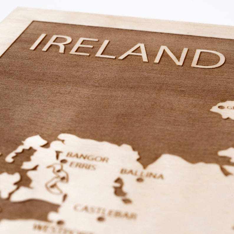 Ireland Wall Decor, Ireland Wood Art, Map of Ireland, Ireland Wedding Gift, Personalized Wedding Gift For Couple, image 3
