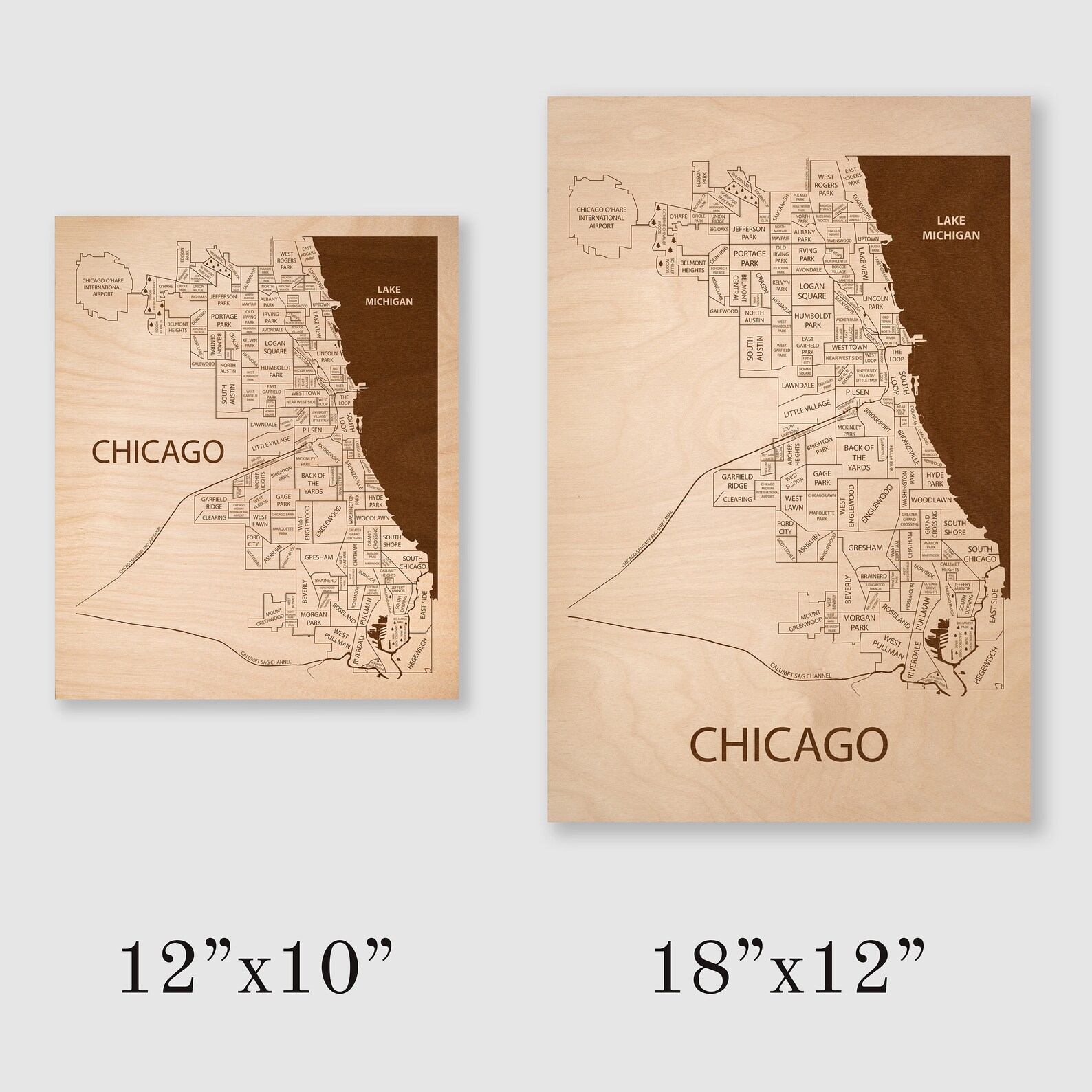 Chicago Map Wall Art Map of Chicago Neighborhoods Custom Map Etsy