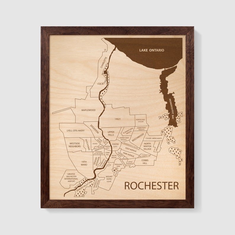 Rochester NY Wall Art Wood Wall Art of Rochester New York Etsy