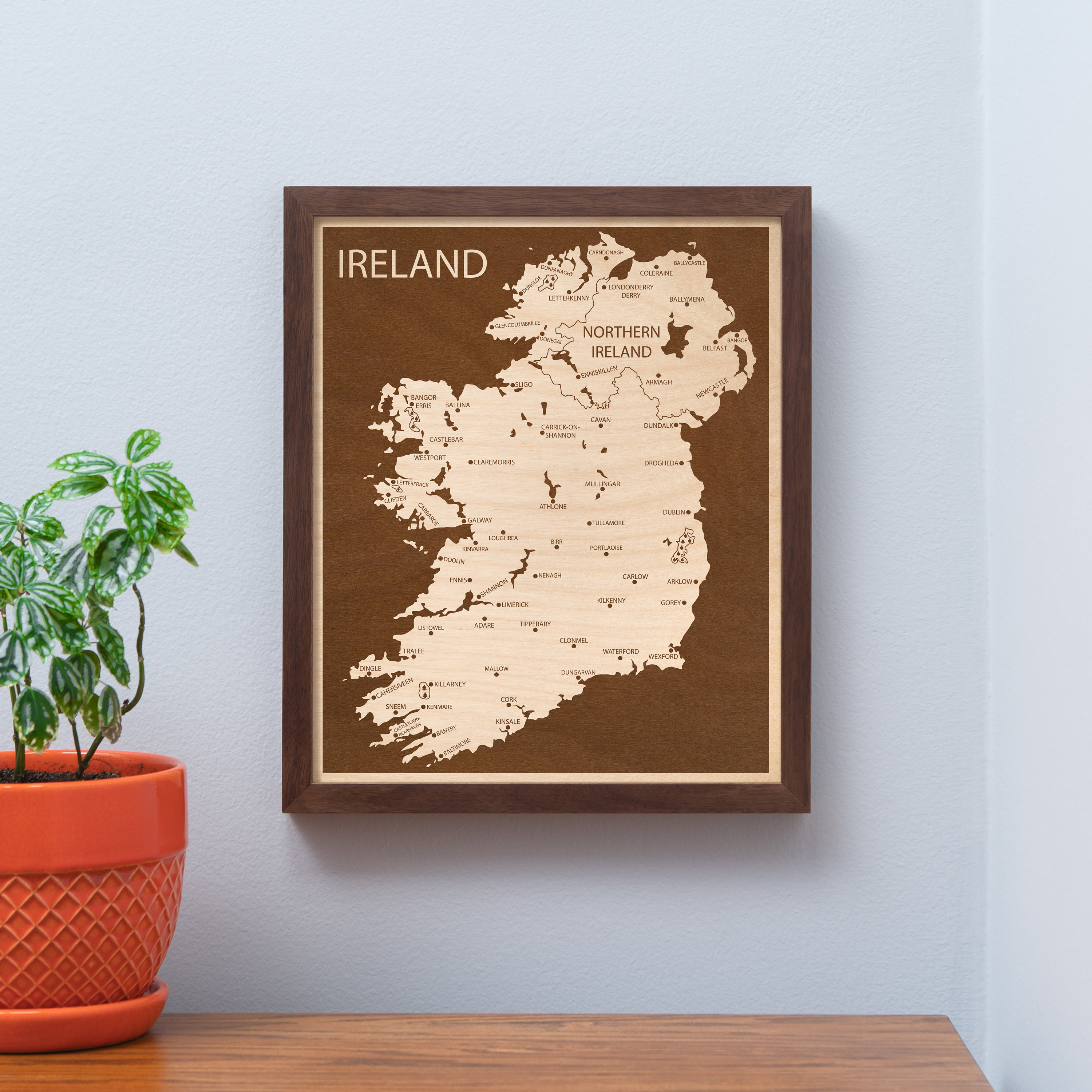Ireland Wall Decor Ireland Wood Art Map of Ireland Ireland Etsy