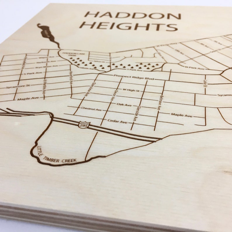 Haddon Heights New Jersey Map NJ Wall Decor Personalized Etsy