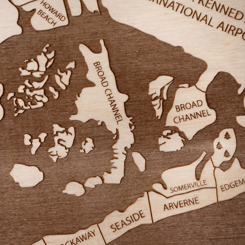 Queens NY Map Queens Neighborhood Map Queens Wall Art Decor Etsy