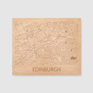 Carte d'Édimbourg, art mural d'Édimbourg en Écosse, cadeau d'art d'Édimbourg, prêt à accrocher, cartes de la ville personnalisées avec cadre, cadeau pour lui, cadeau pour elle