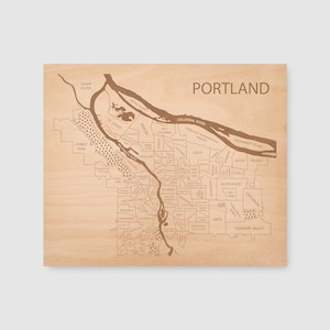 Portland Oregon Map, Portland Neighborhood Map, Portland Oregon Wall Art, Portland City Map, Wood Map Art, Custom Gift For Mom, Wall Art