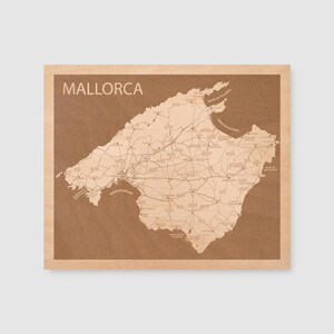 Mallorca Map - Etched Wall Hanging - Personalized Gift - Anniversary Present
