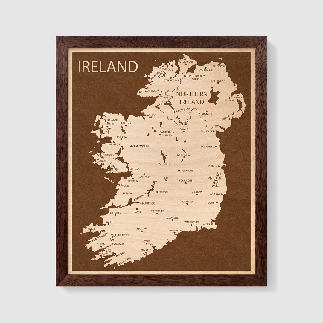 Ireland Wall Decor Ireland Wood Art Map of Ireland Ireland Etsy