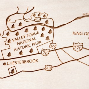 Philadelphia Main Line Map Customizable Engraved Wood Art | Etsy