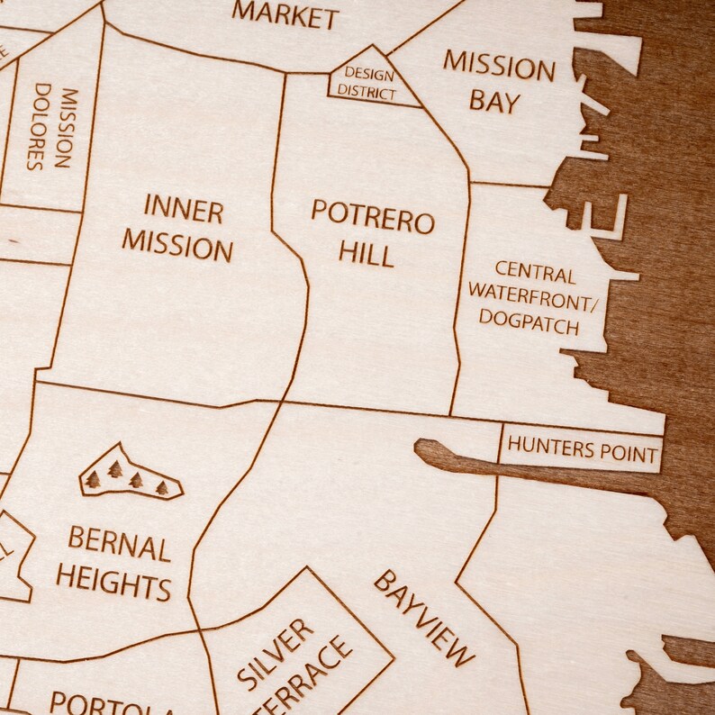 San Francisco Map San Francisco Wall Art Customizable Etsy