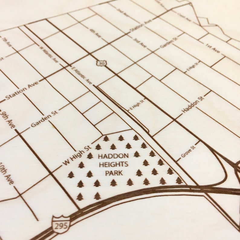 Haddon Heights New Jersey Map NJ Wall Decor Personalized Etsy