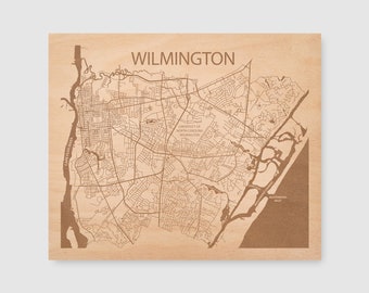 Wilmington NC Art, Wilmington Map, Engraved Wood Sign, Map Art USA, Wilmington North Carolina Map, Realtor Gift, Wall Art Decor Wood