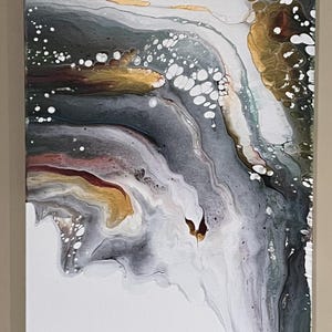 12 x 24 Handmade fluid art painting