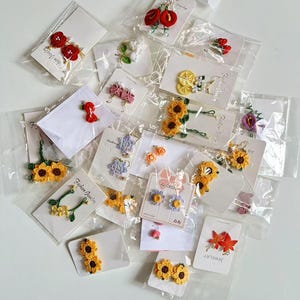 Handgemachte gehäkelte Ohrringe Mystery Box, Überraschungsohrringe, einzigartiges Geschenk für sie, zufälliger handgemachter Schmuck