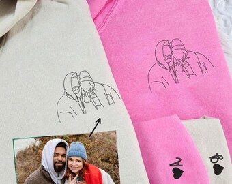 Sudadera con capucha personalizada a juego para parejas, sudadera con foto personalizada de amor, regalo del año de fundación