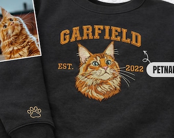 Sudadera personalizada con retrato de mascota, sudadera con capucha bordada para perro y gato, regalo para amantes de las mascotas