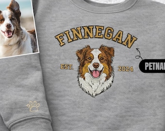 Sudadera personalizada con retrato de mascota, sudadera con capucha bordada para perro y gato, regalo para amantes de las mascotas