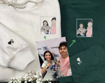 Sudadera con capucha a juego para parejas, sudadera personalizada con foto de amor, año de fundación