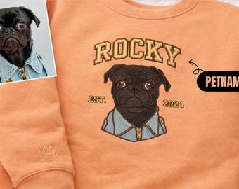 Sudadera personalizada con retrato de mascota, sudadera con capucha bordada para perro y gato, regalo para amantes de las mascotas