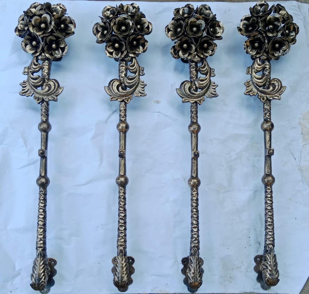 Handcrafted Floral Metal Door Handles – Antique Style Statement Pulls ...