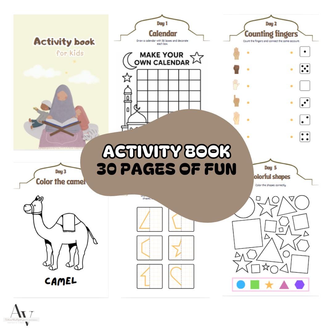 Activity Book for Kids - Etsy