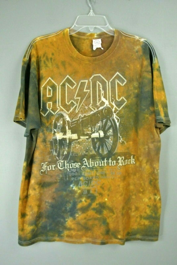 Vintage Ac Dc T Shirt Xl Tie Dye For Those About To Rock Etsy