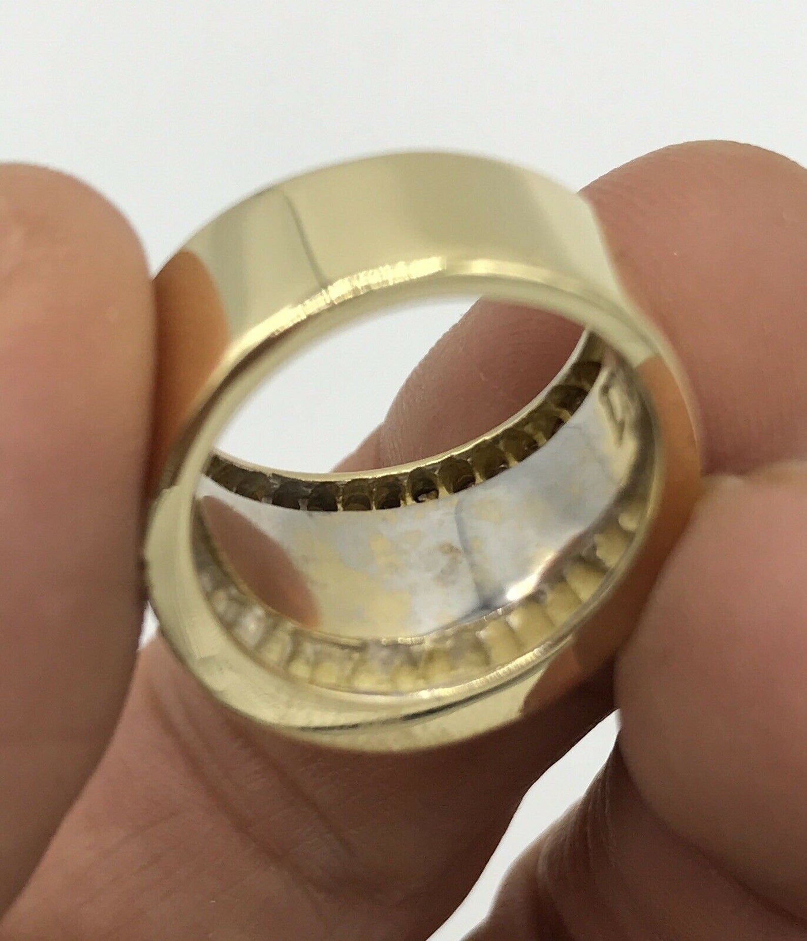 18kt Gold Dicker Diamant Ring Mit 3 Saphir Edelstein Etsy 