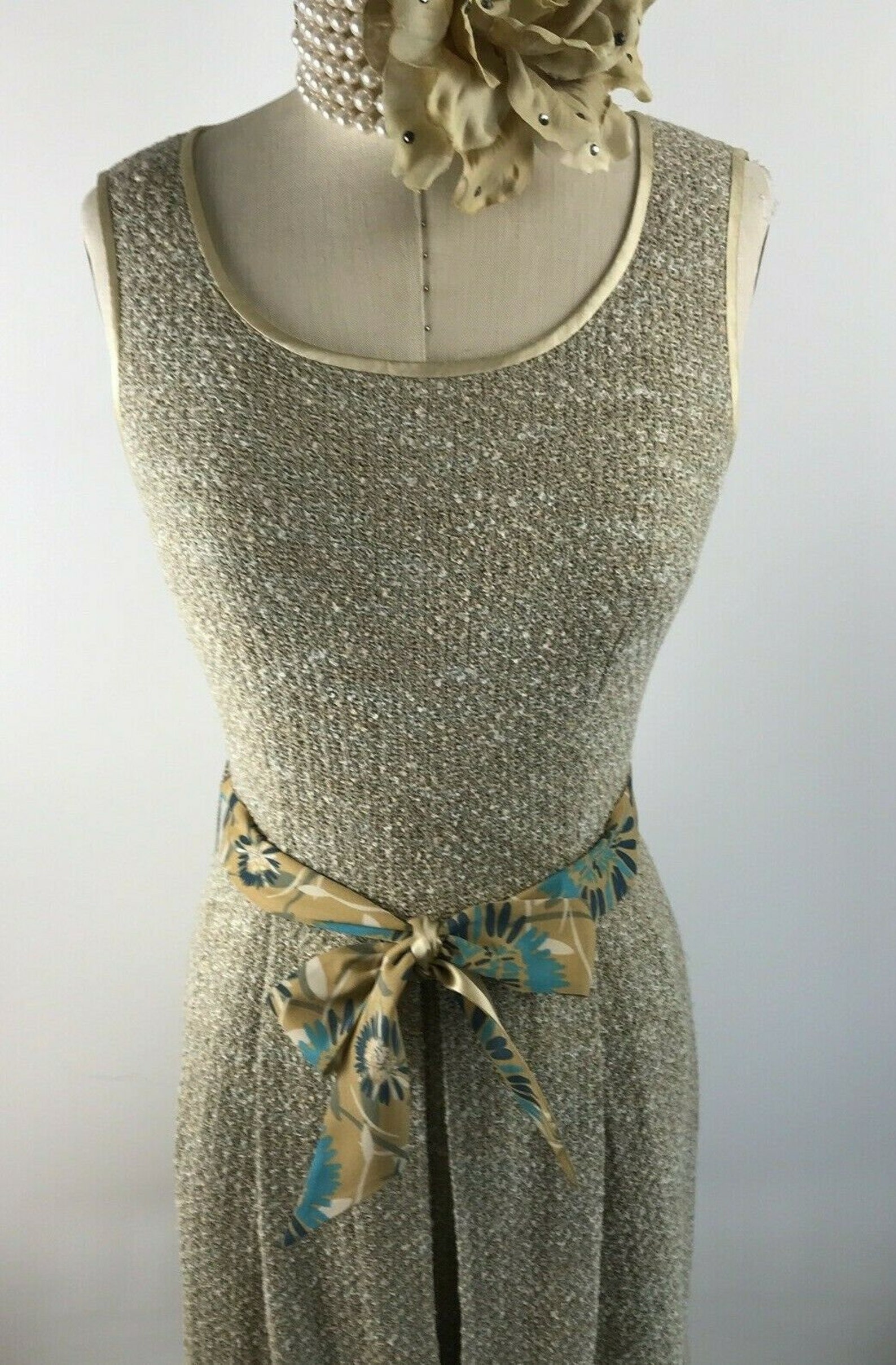 Vintage St John Knit Dress 4 Beige Fit Flare Cocktail Business Etsy