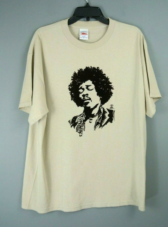 Vintage Authentic Jimi Hendrix T-Shirt L Beige/Bla