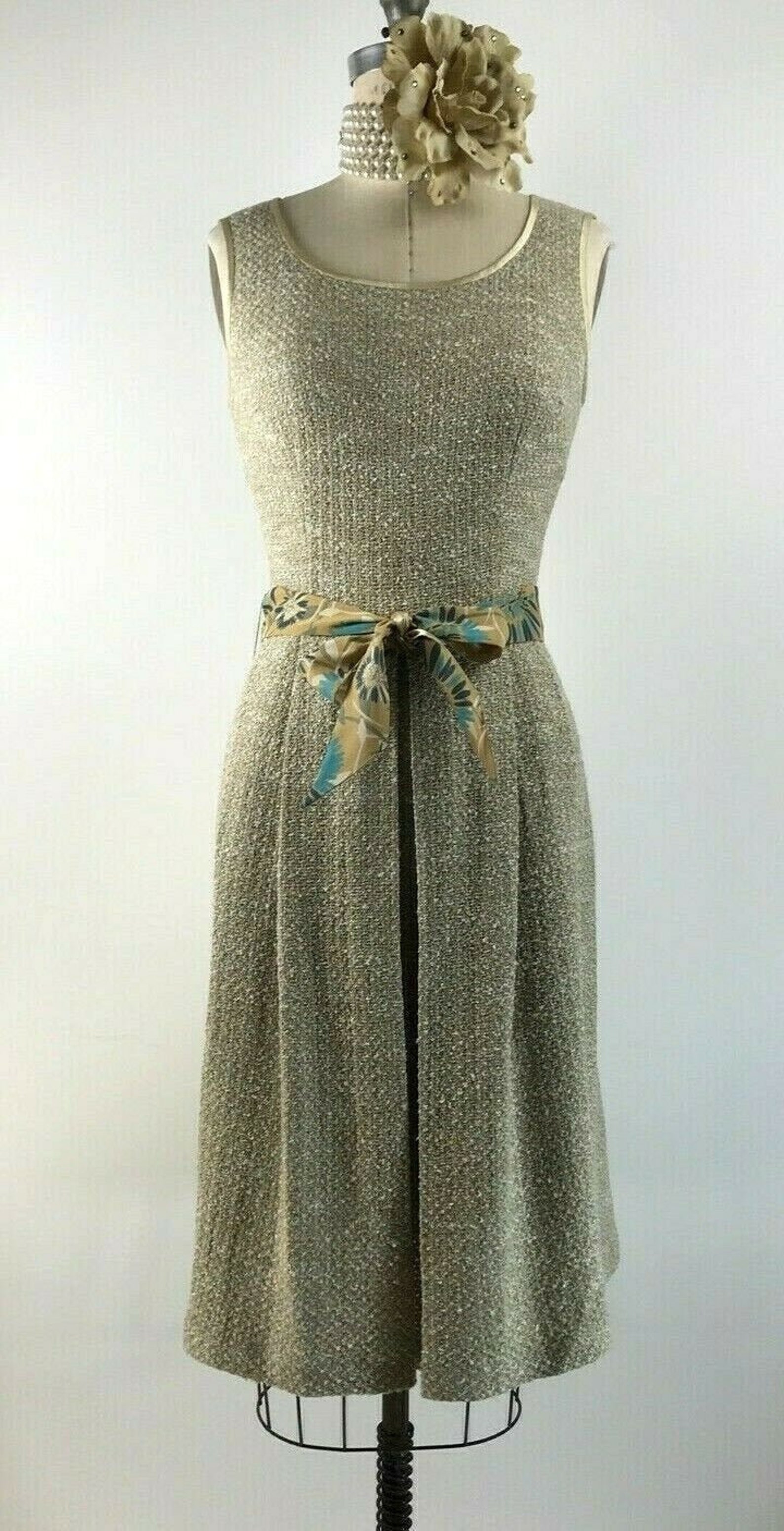 Vintage St John Knit Dress 4 Beige Fit Flare Cocktail Business Etsy
