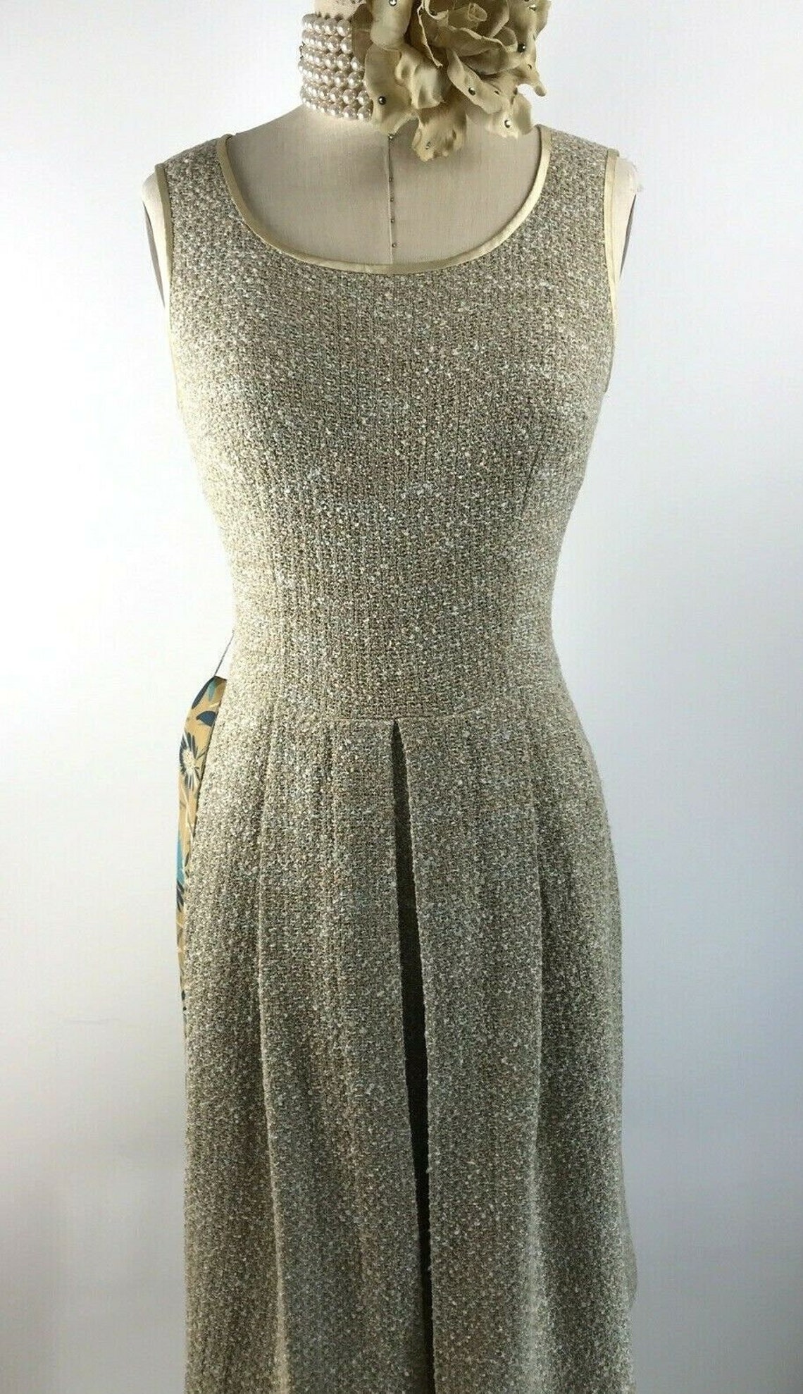 Vintage St John Knit Dress 4 Beige Fit Flare Cocktail Business Etsy