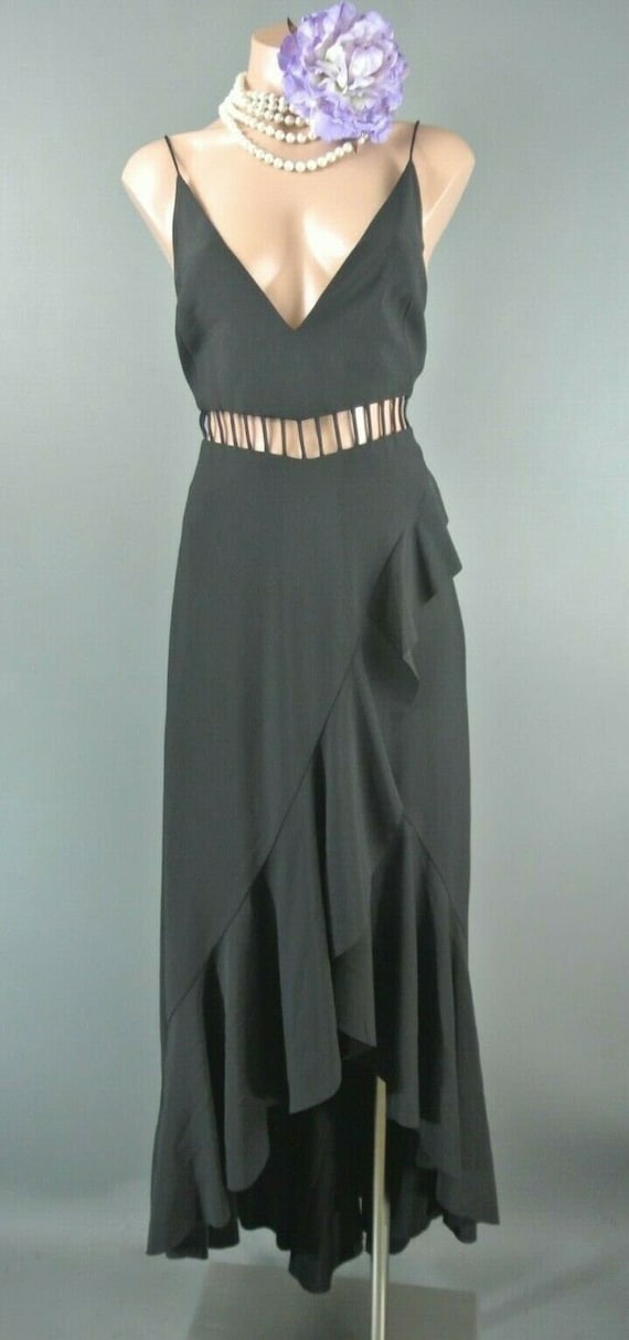 Free People Black Maxi Dress 6 Solid Boho chick Ru