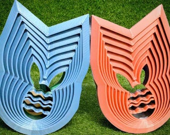 Regalo di Pasqua - Uovo coniglietto Fidget - Regalo per bambini - Cestino di Pasqua - Riempimento pasquale - Stampato in 3D - Espansione a strati sovrapposti e offset frattale